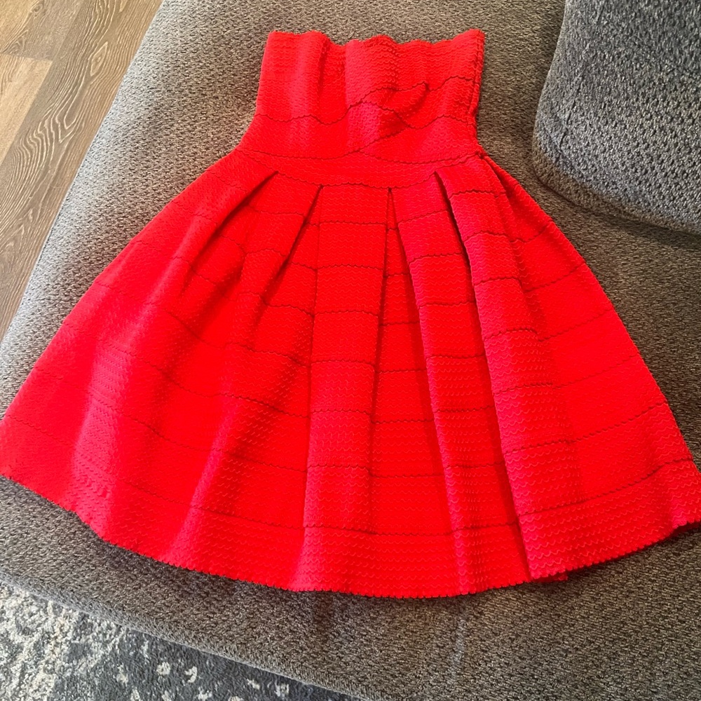 DEE ELLE RED STRAPLESS BANDAGE DRESS SZ XS